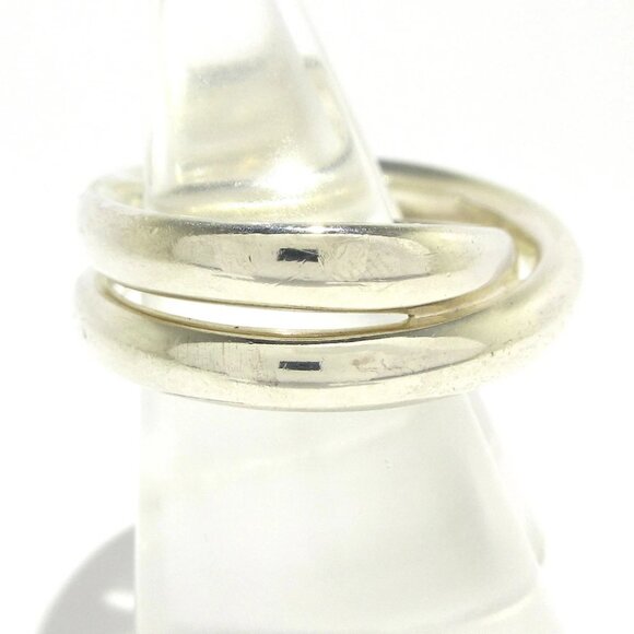 Auth HERMES Double Ring Chaine d'Ancre Punk - Silver 2******** Ring - Picture 2 of 7